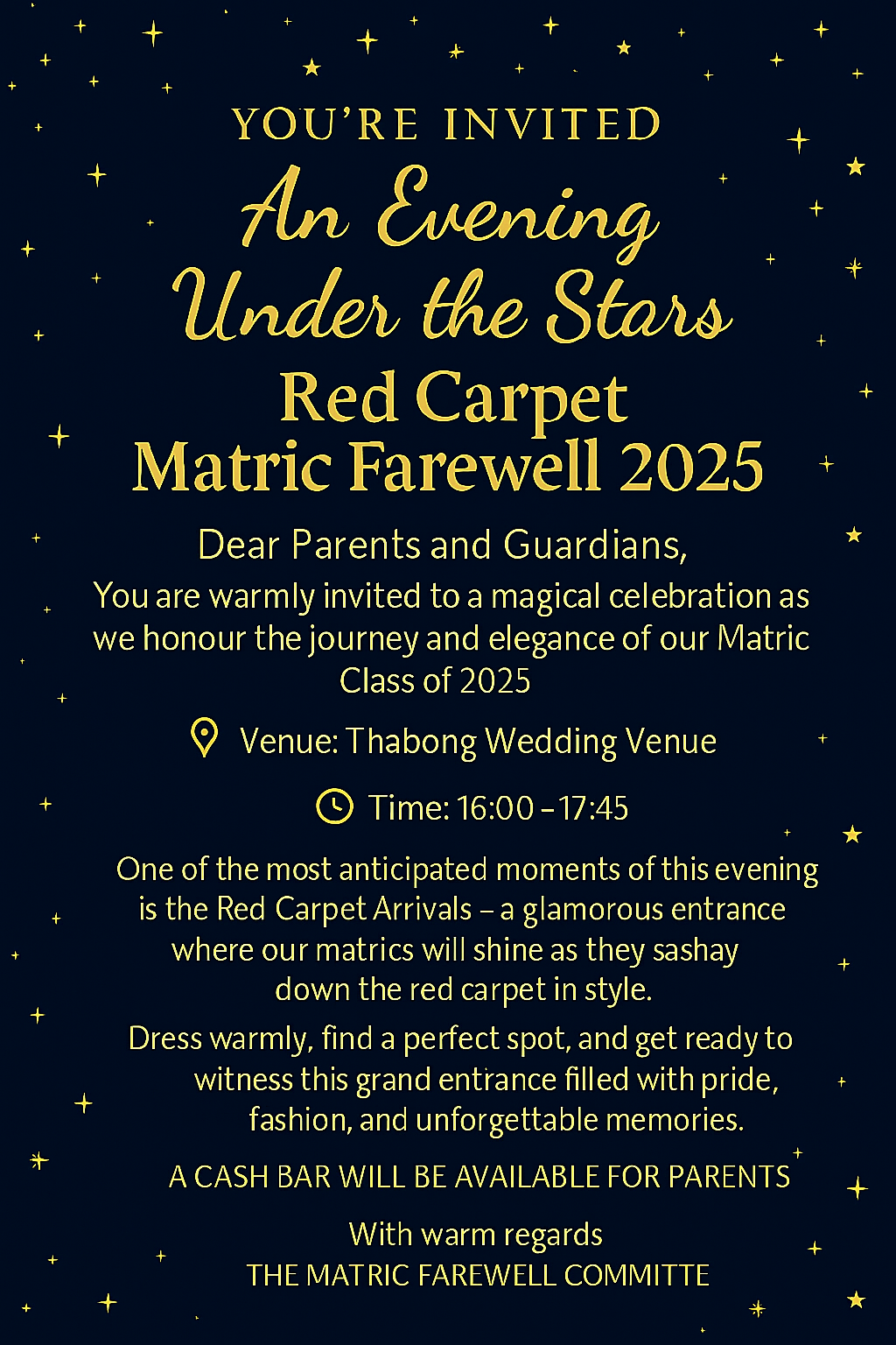 Invitation - An Evening Under the Stars